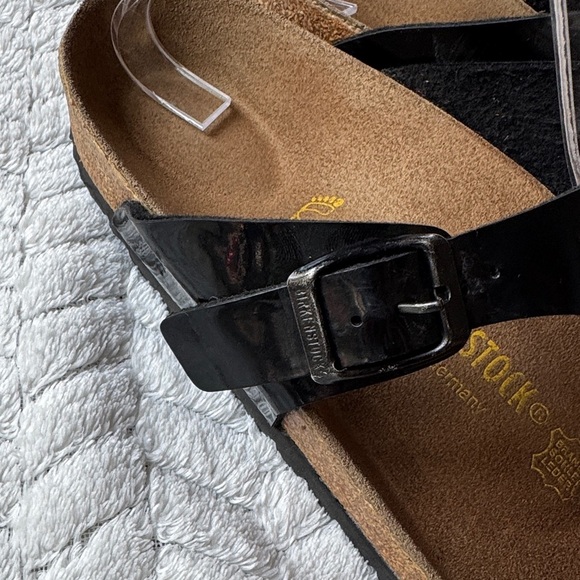 Birkenstock Gizeh Thong Black Glossy Sandals Size 39 - Picture 4 of 11